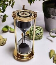 Vintage Brass sand Timer Hour Glass Sand Timer Antique Clock Decor Gift picture
