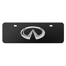 for INFINITI 3D Logo European Look Half-Size Black Stainless Steel License Plate picture