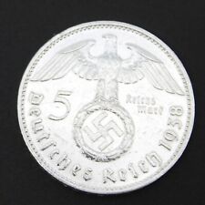 One Nazi Germany 5 Reichsmark 90% Silver Coin - 1936-1938 - Large Swastika picture