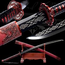 Handmade Katana/Manganese Steel/Fighting Master/Real Samurai Sword/Red/Sharpe picture