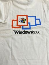 Vintage T-Shirt MICROSOFT Windows 2000 Brand New White 100% Cotton Size S picture