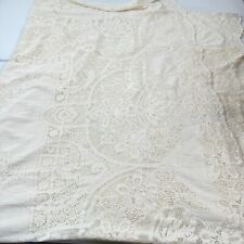 vintage quaker lace tablecloth cream floral sheet cotton picture