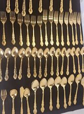 Antique 50 Piece Golden Silver Ware Set From Japan picture