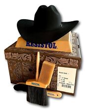 RESISTOL Black Gold 20X Felt Cowboy Hat w/ Resistol Brim Brush and Crown Brush picture
