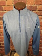 Adidas Men's M TPC Blue White Abstract Longsleeve Pullover ⛳ picture