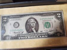 Franklin Mint 1976 Two Dollar Bicentennial Bill - Serial No: C 07654040 A picture