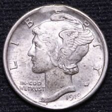 1918-D Mercury Dime CHOICE BU Mint Error  E637 KNF picture