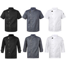 US Men's Chef Coat Short/Long Sleeve Chef Jacket Restaurant Kitchen Cooking,Top picture