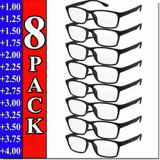 Mens Womens Reading Glasses 8 PACK Square Frame Readers Unisex Style Specs NEW picture
