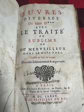 1685 Oeuvres Diverses du Sieur D* avec le Traité du Sublime ou du Merveilleux B6 picture