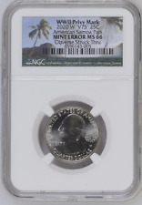 2020 W Privy Mark 25c NGC Mint Error Obverse Struck Through MS 66 American Samoa picture