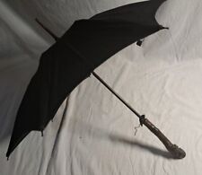 1920's Childs Antique Silk Parasol Umbrella Black Metal and Bakelite  picture