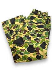 Vintage 80s Duck Camo Canvas Adjustable Hunting Pants Size 38W picture