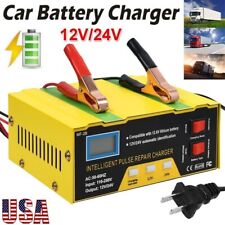 Car Battery Charger Heavy Duty 12V/24V Smart Automatic Intelligent Pulse Repair picture