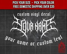 Your Name in Death Metal Font Custom Text Vinyl Decal - Death Metal, Black Metal picture