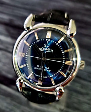 Rare Roamer Brevete Swiss Mens Mechanical Watch Blue Burst Serviced Runs Perfect picture