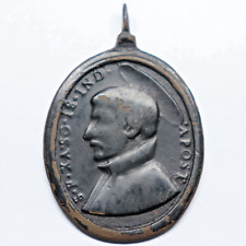 Rare Antique Jesuit Medal St Ignatius & St. Francis Xavier Apostle of the Indies picture
