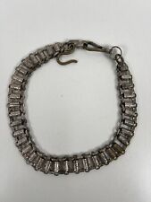 Antique Victorian Engraved Ornate Nickel Over Brass Dog Collar Finely Detailed picture