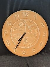 Vintage Terra Cotta Clock Art Piece Fully Working Artist Brenda Koppel picture