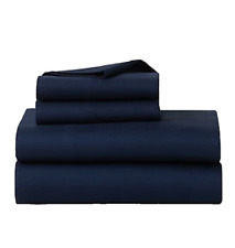 NEW $445 RALPH LAUREN TWIN FLAT FITTED SHEET & PILLOWCASES 300T LOVAN PLAID NAVY picture