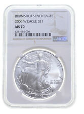 2006 W BURNISHED SILVER EAGLE NGC MS70 CLASSIC BROWN LABEL picture