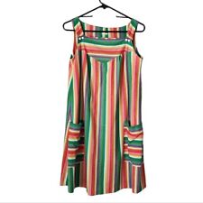 VINTAGE 70s rainbow stripe terrycloth dress mod picture