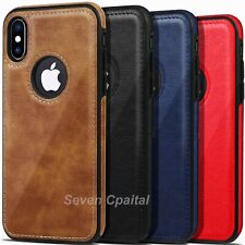 For iPhone X XR Xs Max Shockproof Leather Premium Slim Case Non-Slip Grip Cover picture