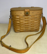 Vintage 1996 Longaberger Classic Shoulder Basket Purse Leather Strap picture