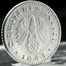 Nazi Germany *Beautiful* Genuine 3rd Reich WW2 50 Reichspfennig (Pfennig) Coin picture