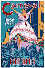 Vintage POSTER.1936 Panama Carnaval.Room art Decor.Home wall design.718 picture