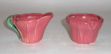 Rosemeade Pottery Prarie Rose Tulip Demi Creamer/Sugar Bowl Mint picture