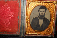 1/9th Size Ambrotype of young man in full case loose hinge picture