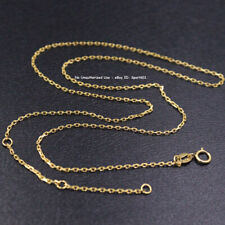 Real Au750 18K Yellow Gold Women Necklace 1.1mmW Long Rolo Chain 18inch 2.56g picture