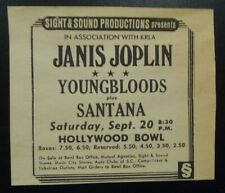 1969 JANIS JOPLIN + SANTANA Mini Poster  Concert Ad Hollywood Bowl NO CREASES picture