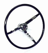 New 1964 1/2 Mustang Ford Licensed Black Steering Wheel, Horn Button Horn Ring picture