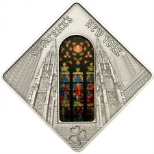 50g Silver Coin 2011 Palau $10 Sacred Art Holy Windows St. Patrick's Cathedral picture