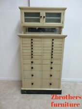 Antique1900s Dental Cabinet Industrial Medical Chest Dresser  22 Drawer picture