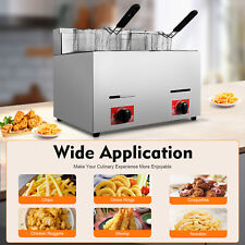 Countertop Gas Fryer Deep Fryer 2 Basket Stainless Steel Commercial 6L*2 picture