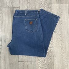 Carhartt Jeans Men's (Tag 50x32) Blue Relaxed Fit 381-83 Denim Work Chore 50X32 picture