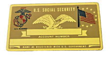 Metal US Marines USMC Social Security ID Blank Card picture