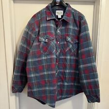VTG Alaska Wilderness Gear Plaid Flannel Shacket Sz XXL Quilted Lined Pearl Snap picture