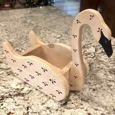 Vintage storage home decor Goose Swan Wooden Planter Box Basket Sawmill Critters picture