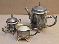 Vintage Tea Set, Elegance Silverware - Tea Pot, Sugar with Lid, Creamer picture