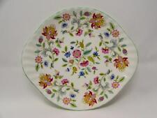 Haddon Hall by Minton Cake Plate Chintz Floral Green Or Gold Trim Swirl L73 picture