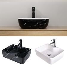 ELECWISH Bathroom Vessel Sink Ceramic Basin Bowl Countertop Basin with Faucet picture