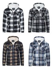1826 Men's Sherpa Lined Full Zip Hooded Flannel Plaid Shirt Jacket picture