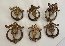 Antique 6 Drawer Pulls French Empire Vintage Drawer Hardware Ornate Victorian picture