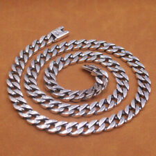 Pure S925 Sterling Silver Chain Men 10mm Unique Curb Link Necklace 97-98g 24in picture