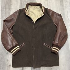 VTG 50s/60s Butwin Brown Wool Snap Front Blank Sportswear 1960s Varsity Jacket picture