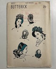 1940s Butterick 3957 Vintage Sewing Pattern Bonnet HAT  23